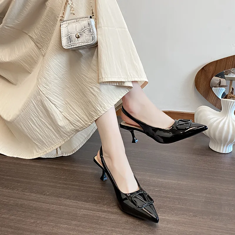 Dragon Dance Slim Heel High Heels 6cm Women's-4