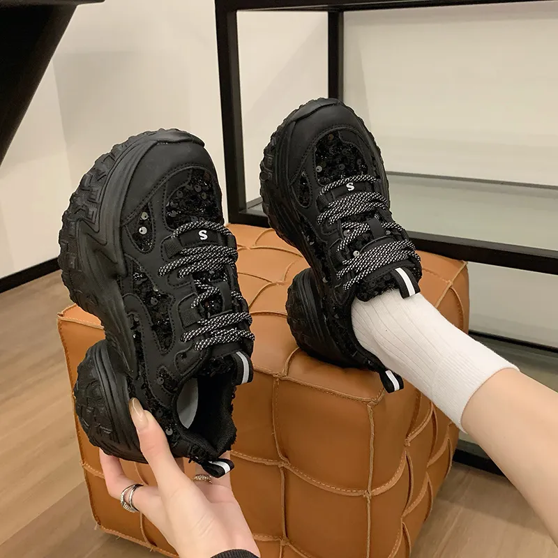 Dragon Dance Height Increasing Breathable Low Top Chunky Sneakers Women's-13