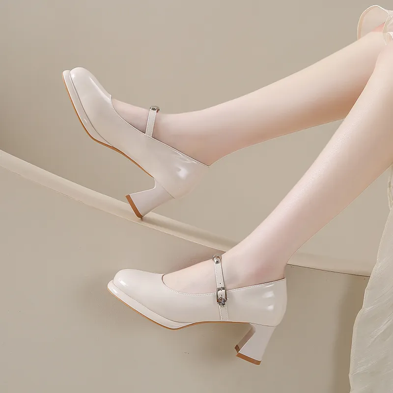 Dragon Dance Chunky Heel High Heels Women's-9