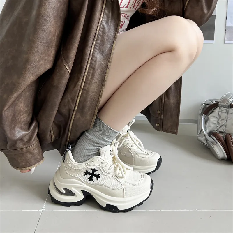 Dragon Dance Breathable Lightweight Height Increasing Low Top Chunky Sneakers Women's-4