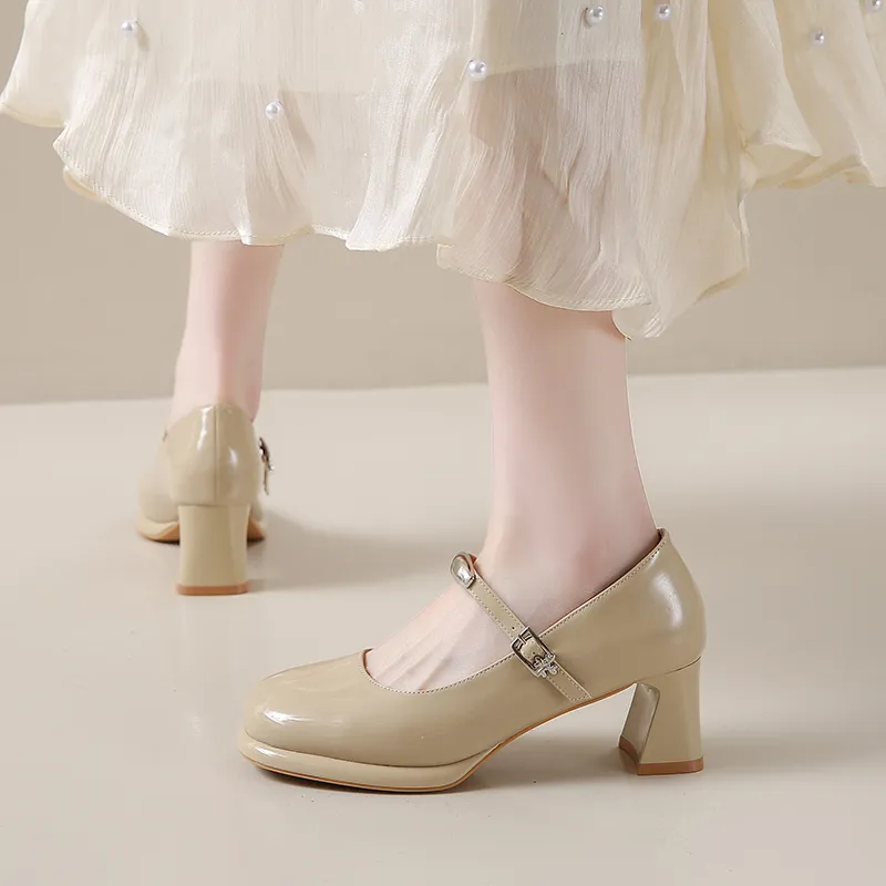 Dragon Dance Chunky Heel High Heels Women's-14