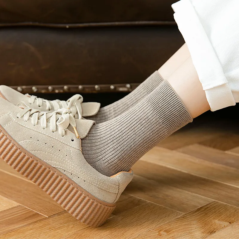 LIANGPU Mid Calf Socks Women's 4 Pack-2