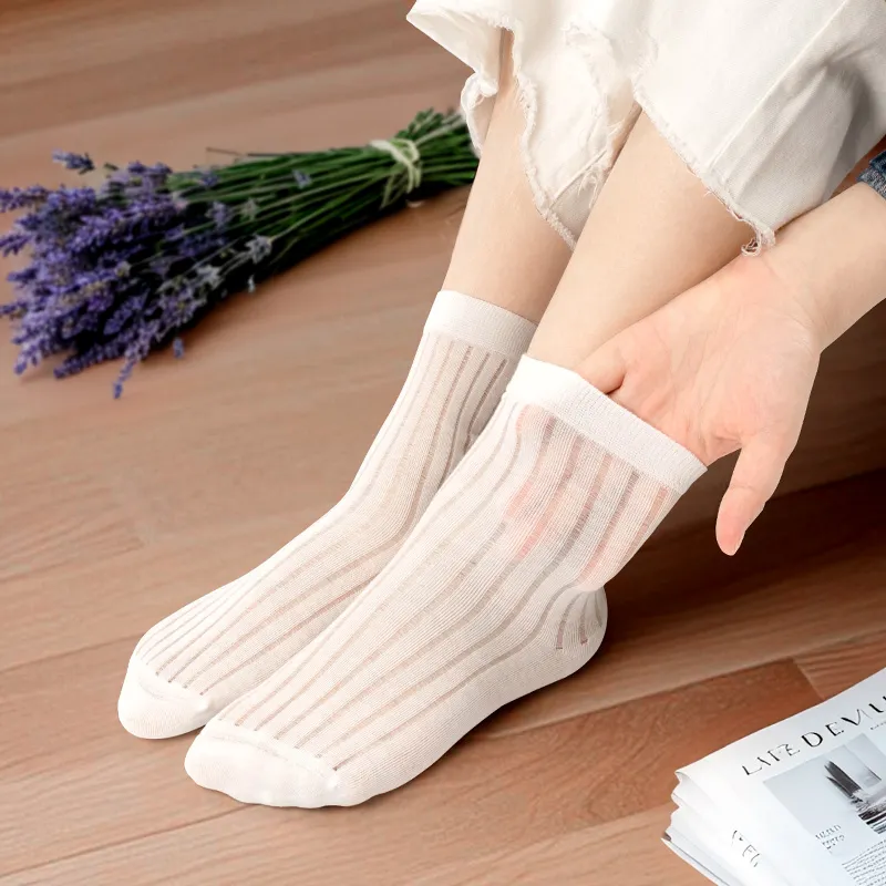 LIANGPU Mid Calf Socks Women's 5 Pack-2
