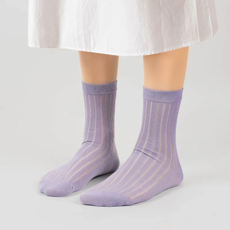 LIANGPU Mid Calf Socks Women's 5 Pack-4