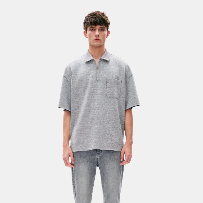 ELLASSAY Polo Shirts Men Gray Contrast Green-2