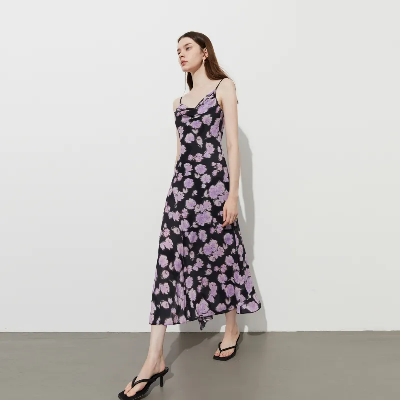 DPLAY Slip Dresses Women's Night Purple Rose-2