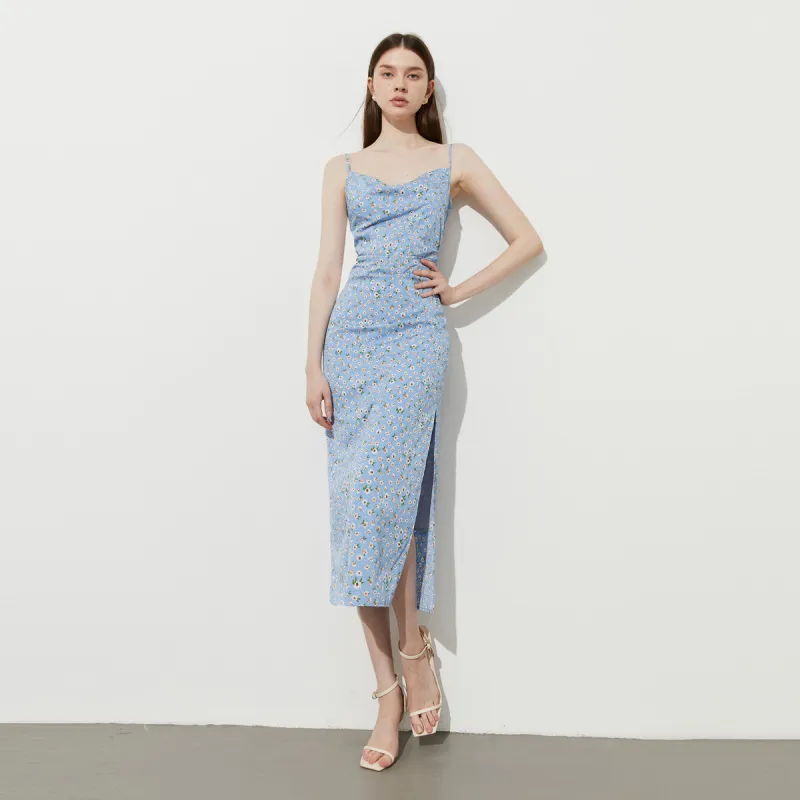 DPLAY Slip Dresses Women's Blue Daisy-1