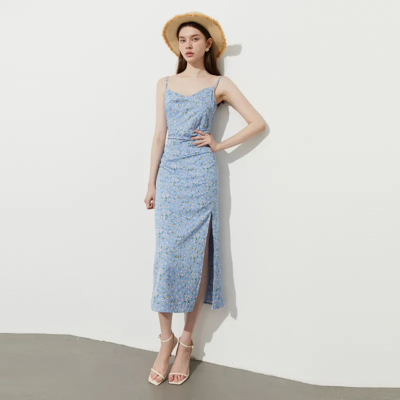 DPLAY Slip Dresses Women's Blue Daisy-3