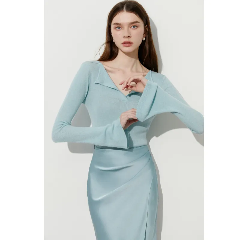 DPLAY Knitwear Women's Sea Salt Blue-2