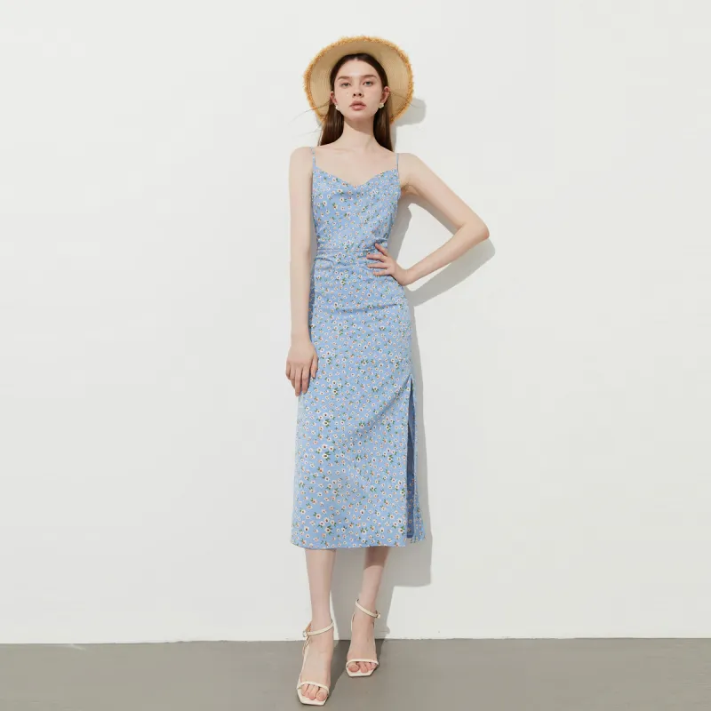 DPLAY Slip Dresses Women's Blue Daisy-2