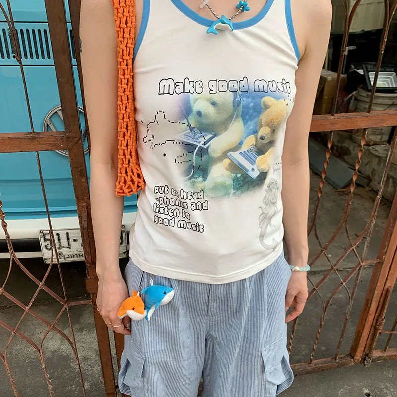 MeiHaoStore Tank Tops Unisex White-2