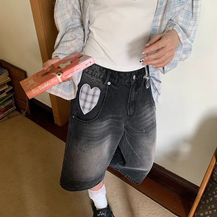 MeiHaoStore Denim Shorts Unisex-3