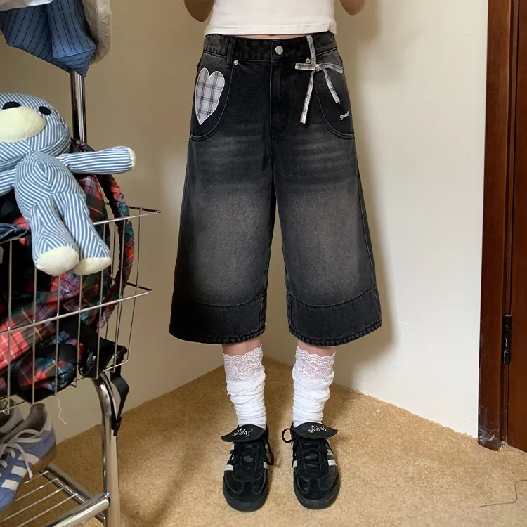MeiHaoStore Denim Shorts Unisex-2