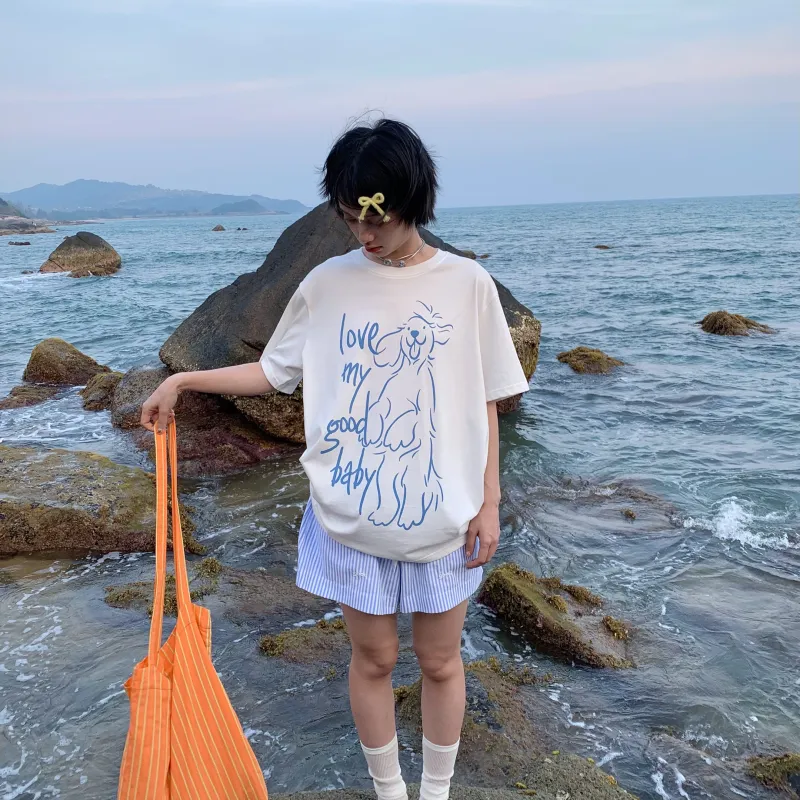 MeiHaoStore Long Haired Puppy T Shirt Unisex-3