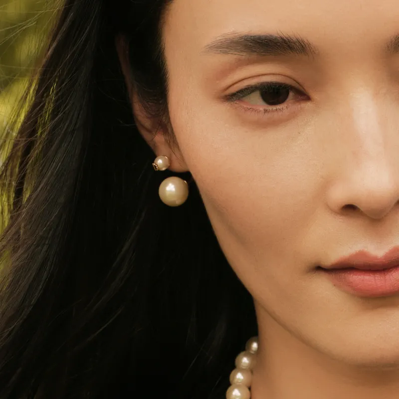 Fellala Shijia Pearl Two Way Wear Stud Earrings Unisex-5