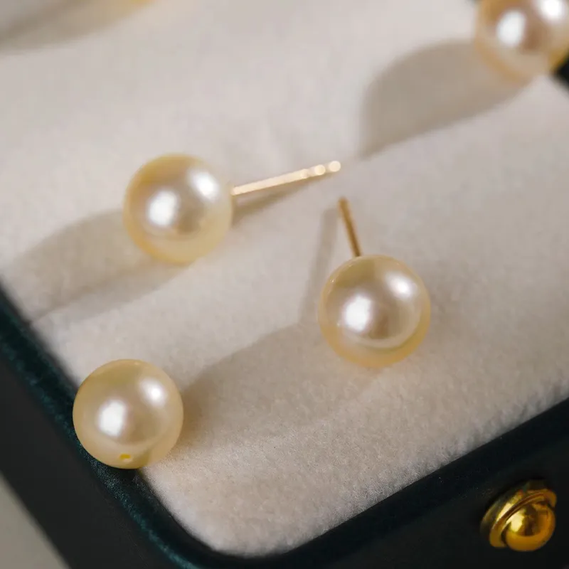 Heidi Pearl Stud Earrings G 18K Gold Women's-4