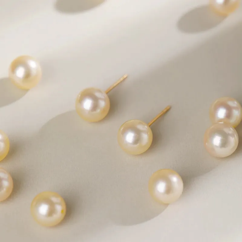 Heidi Pearl Stud Earrings G 18K Gold Women's-3