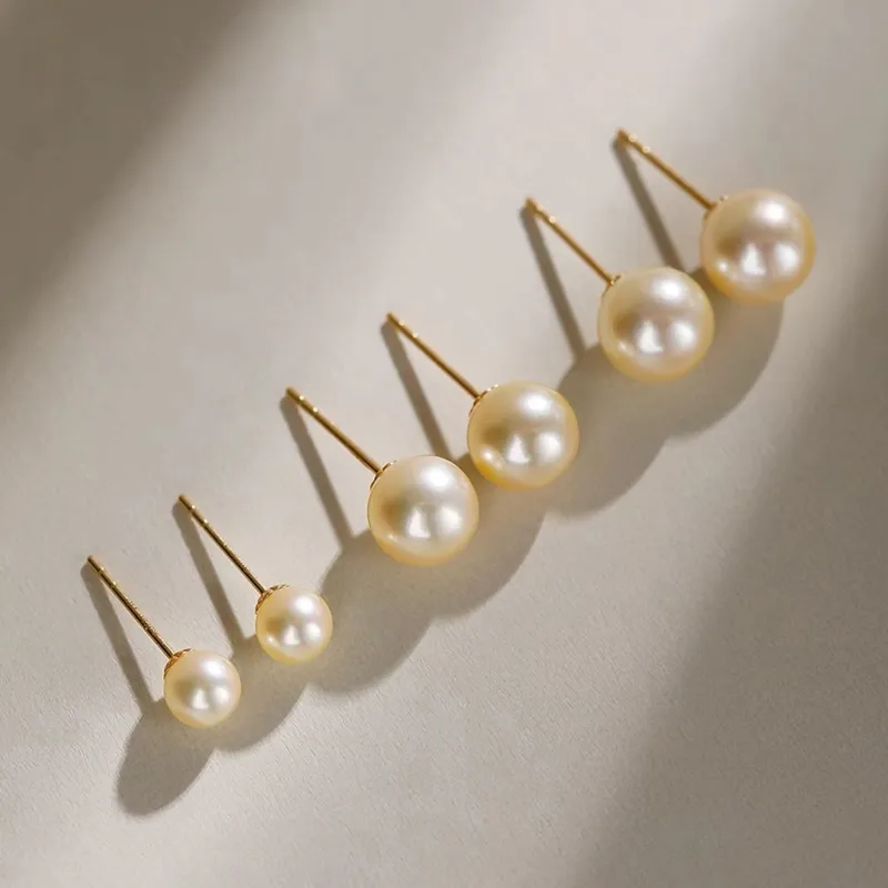 Heidi Pearl Stud Earrings G 18K Gold Women's-5
