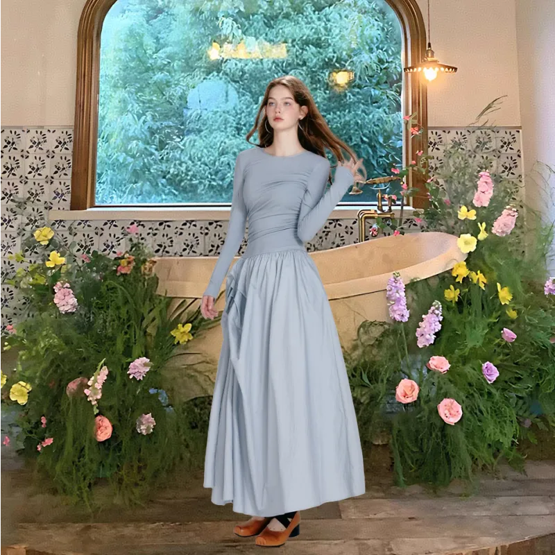GORGEOUSIDEA Fall Long Sleeved Dress Women's-5