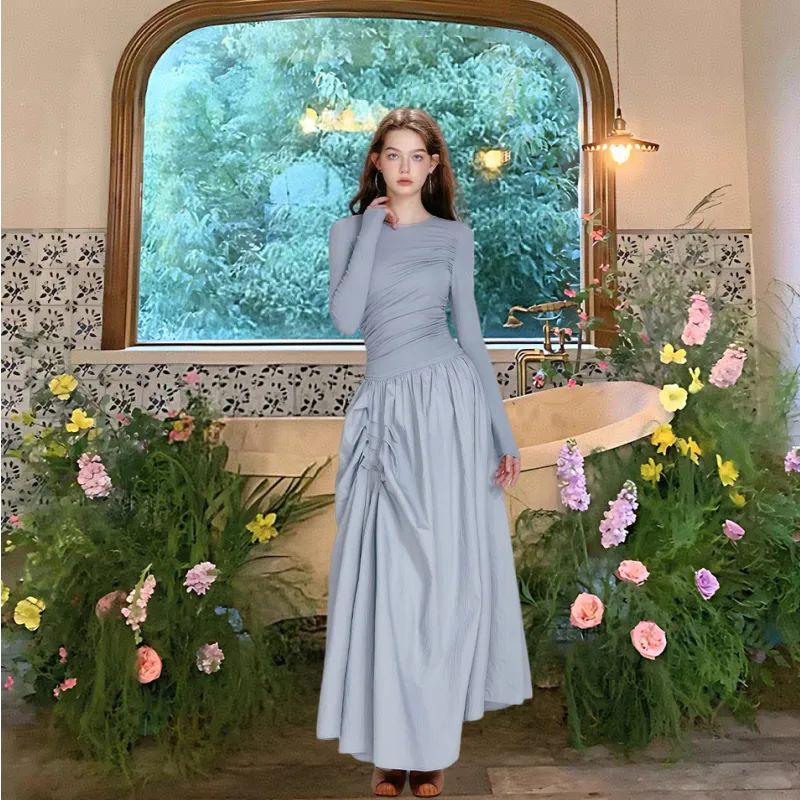 GORGEOUSIDEA Fall Long Sleeved Dress Women's-2