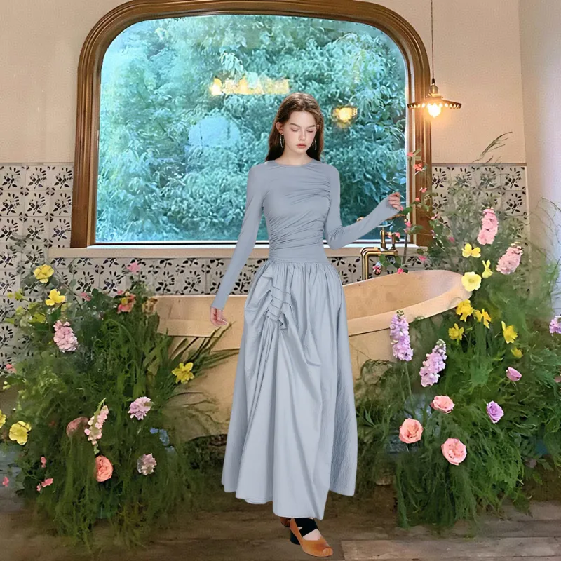 GORGEOUSIDEA Fall Long Sleeved Dress Women's-6