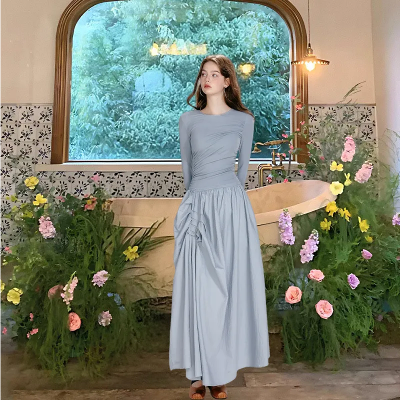 GORGEOUSIDEA Fall Long Sleeved Dress Women's-3