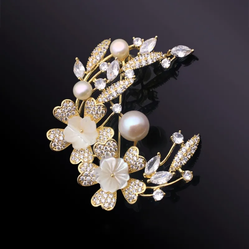 NIGHT RIDER DRIGINAL Freshwater Pearl Brooches Women's-1
