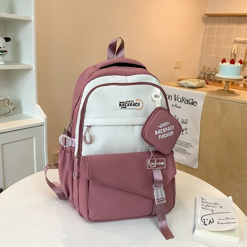 NANXIAOXIANG Nylon Backpack Regular Unisex Bayberry Red/Ecru/Khaki/Black/Green/Pink-6