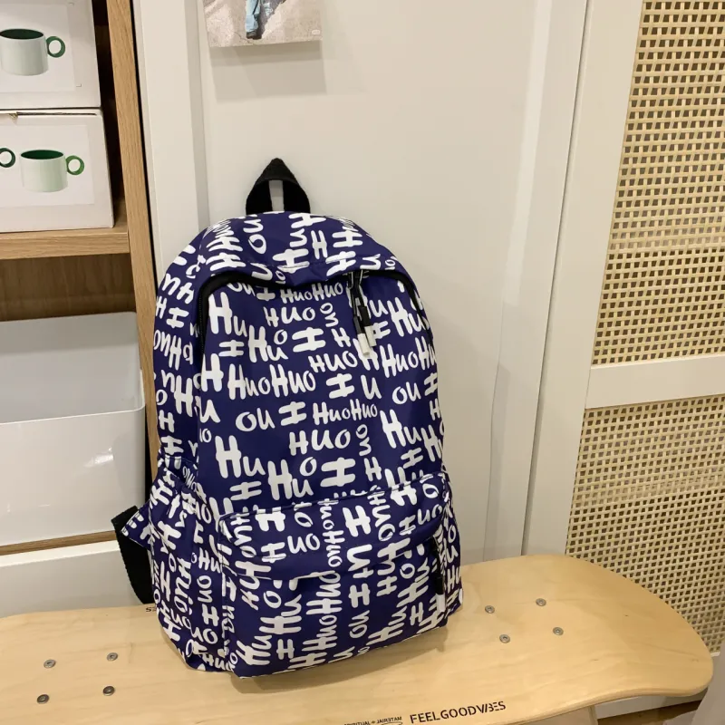 NANXIAOXIANG Nylon Backpack Unisex Black Capital/Blue Capital/Red Capital/Multicolor Capital-7