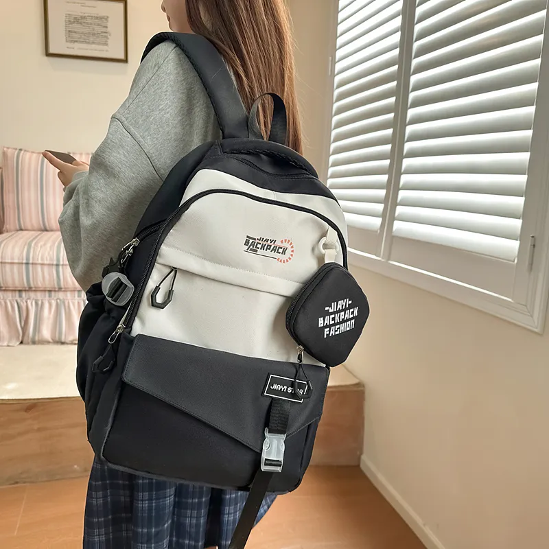 NANXIAOXIANG Nylon Backpack Regular Unisex Bayberry Red/Ecru/Khaki/Black/Green/Pink-15