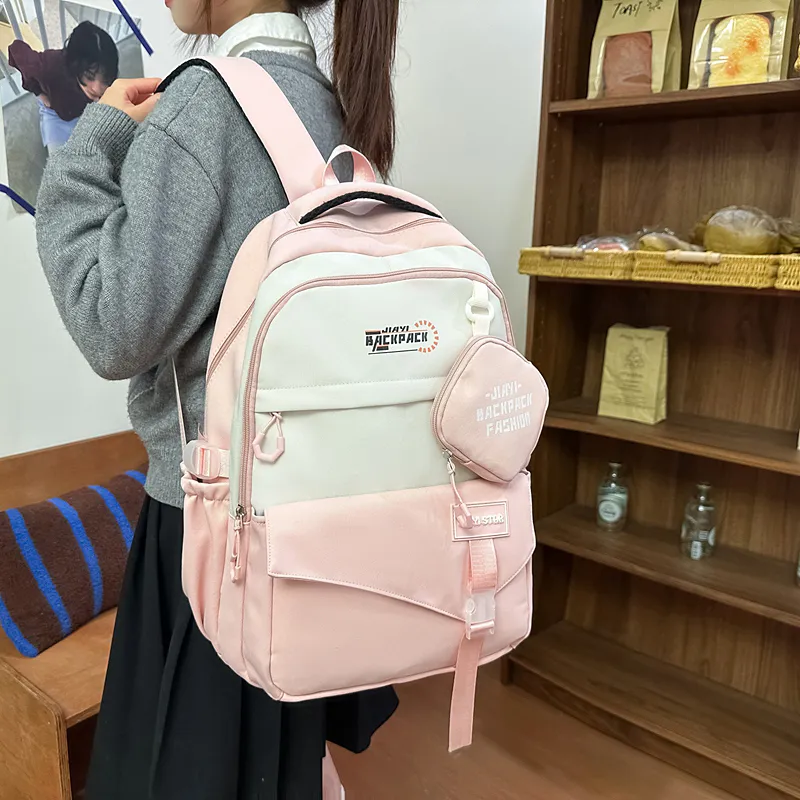 NANXIAOXIANG Nylon Backpack Regular Unisex Bayberry Red/Ecru/Khaki/Black/Green/Pink-26