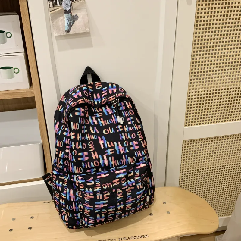 NANXIAOXIANG Nylon Backpack Unisex Black Capital/Blue Capital/Red Capital/Multicolor Capital-15