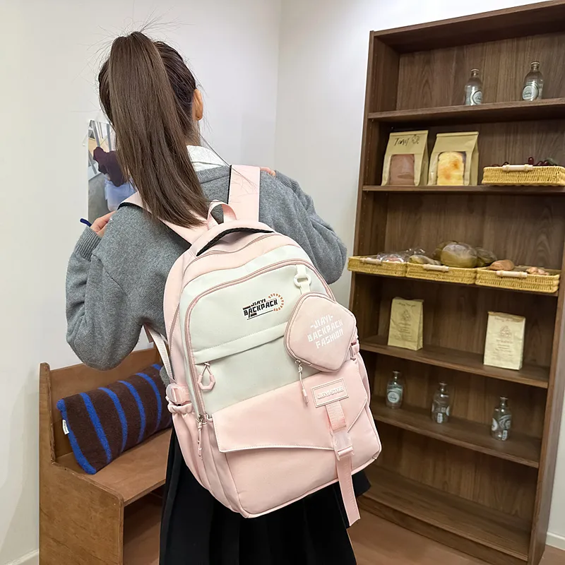 NANXIAOXIANG Nylon Backpack Regular Unisex Bayberry Red/Ecru/Khaki/Black/Green/Pink-24