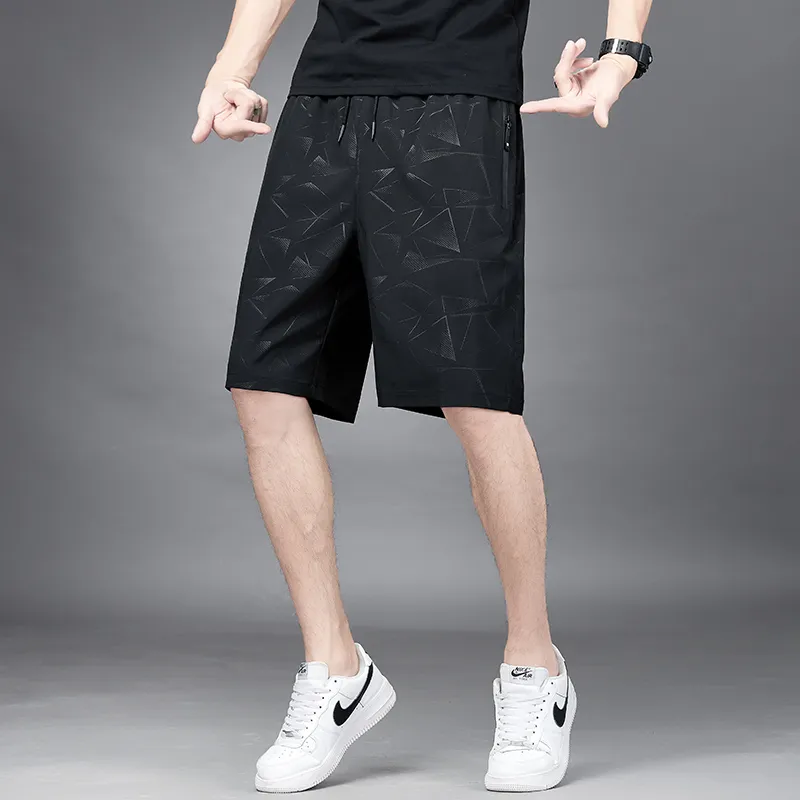 EMINU Casual Shorts Men Black-2