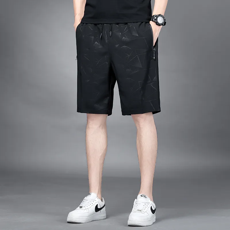 EMINU Casual Shorts Men Black-3
