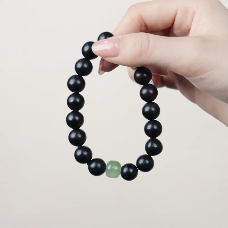 LIBEIDINGSHENG Ebony Career Lucky Wooden Bracelet Unisex-6