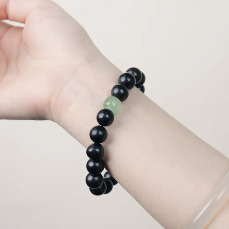LIBEIDINGSHENG Ebony Career Lucky Wooden Bracelet Unisex-5