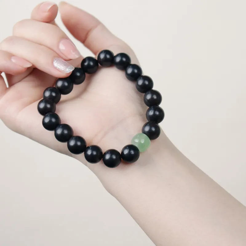 LIBEIDINGSHENG Ebony Career Lucky Wooden Bracelet Unisex-4