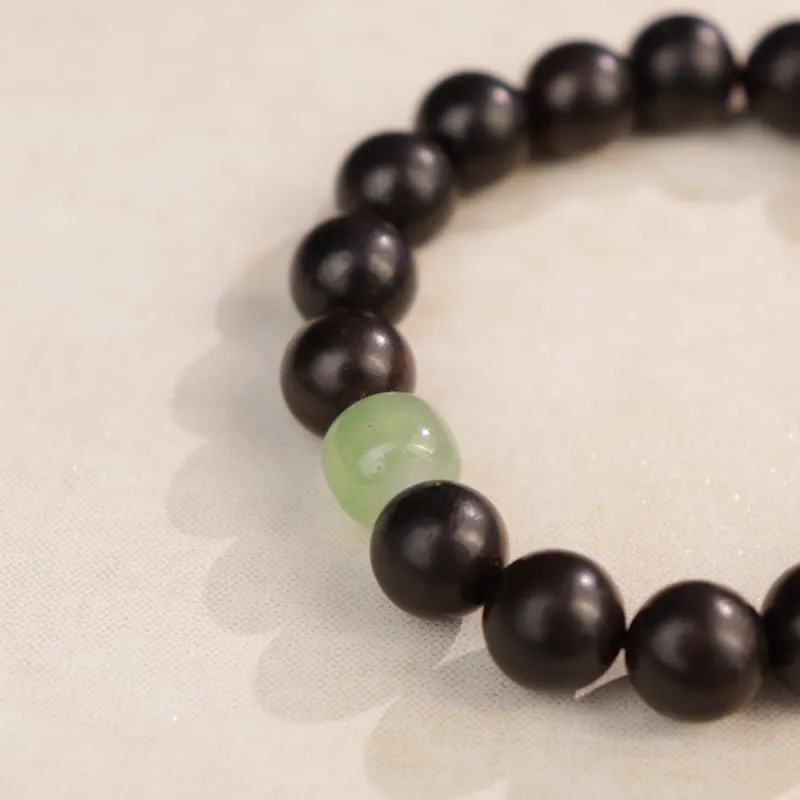 LIBEIDINGSHENG Ebony Career Lucky Wooden Bracelet Unisex-3