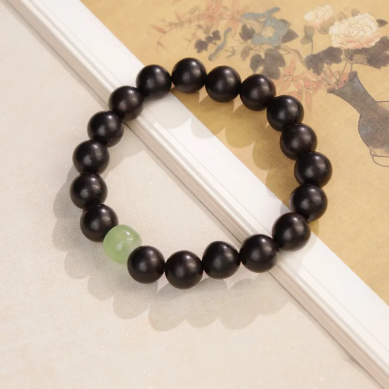 LIBEIDINGSHENG Ebony Career Lucky Wooden Bracelet Unisex-1