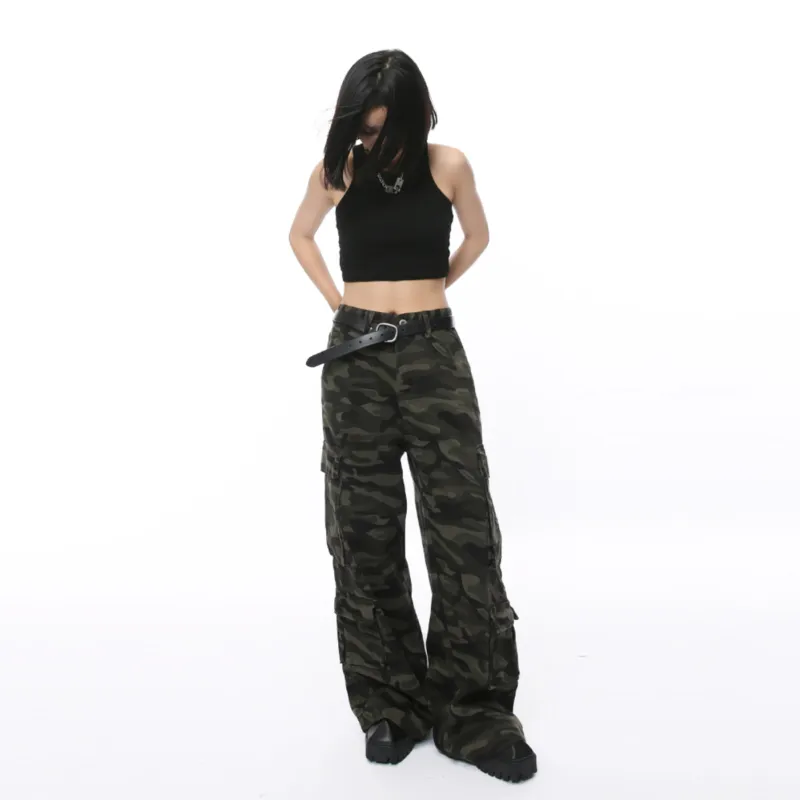 UNA RETA Casual Pants Unisex Dark Green-1