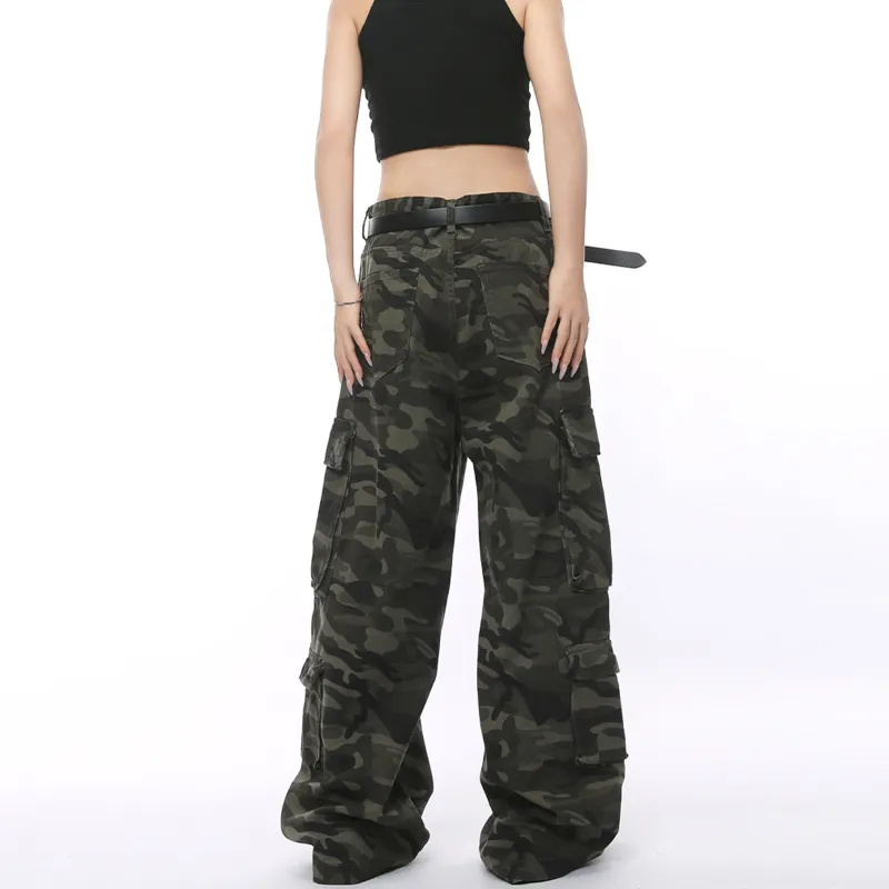 UNA RETA Casual Pants Unisex Dark Green-4
