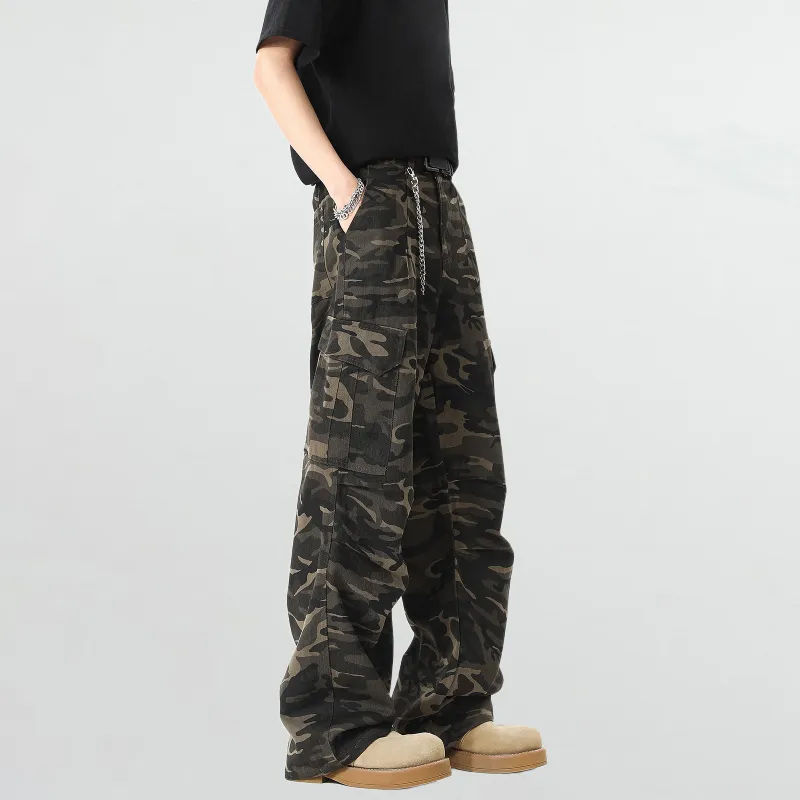 UNA RETA Cargo Pants Unisex Army Green-3