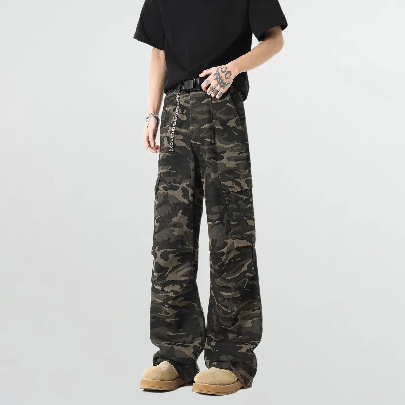 UNA RETA Cargo Pants Unisex Army Green-2