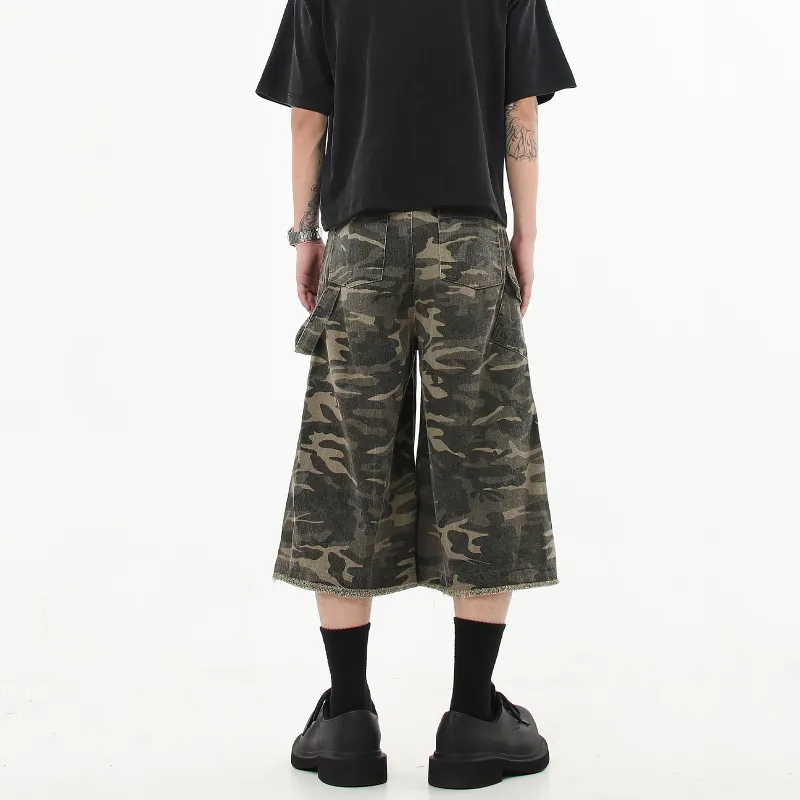 UNA RETA Cargo Shorts Unisex Army Green-4