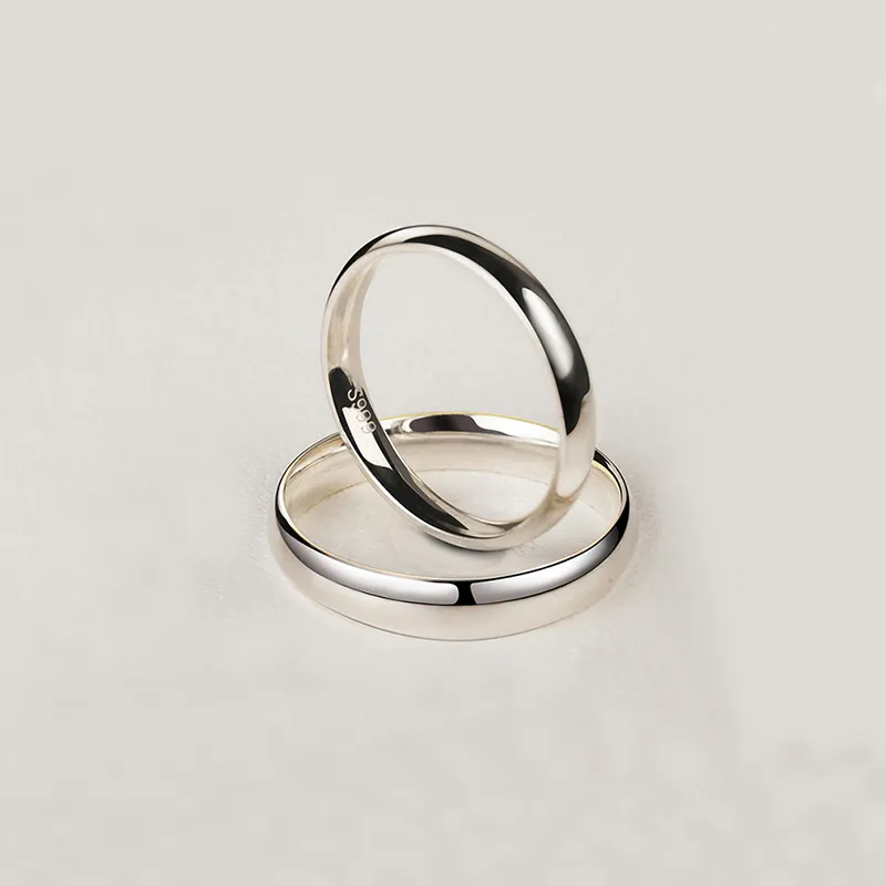 Wylyp Sterling Silver 999 Rings Unisex Silver white Gift Box-2