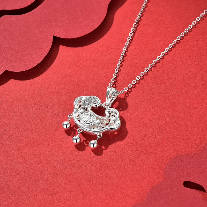 Wylyp 999 Fine Silver Necklaces Unisex Silver White Box-4