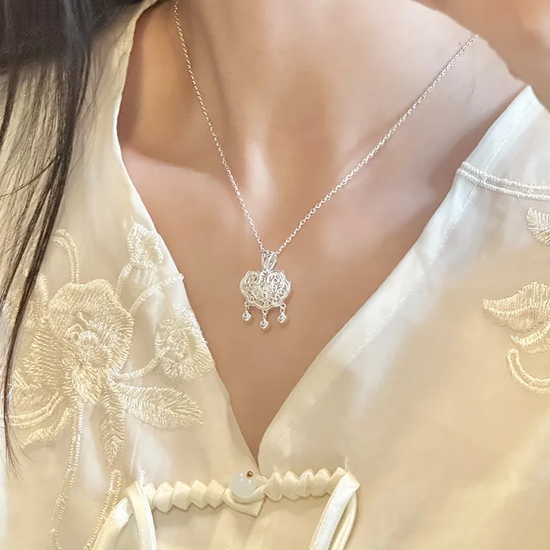 Wylyp 999 Fine Silver Necklaces Unisex Silver White Box-3