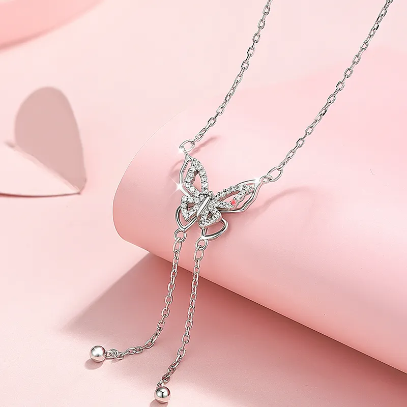 Wylyp 925 Sterling Silver Necklaces Women's Silver white Gift Box-2