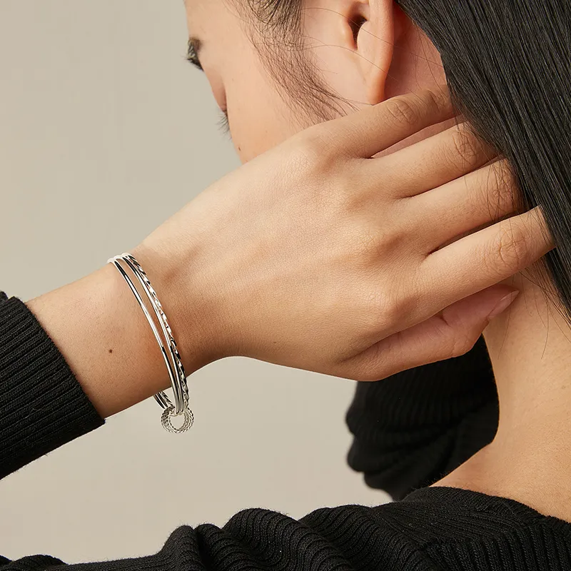Wylyp 999 Fine Silver Sterling Silver Bracelets Women's-2